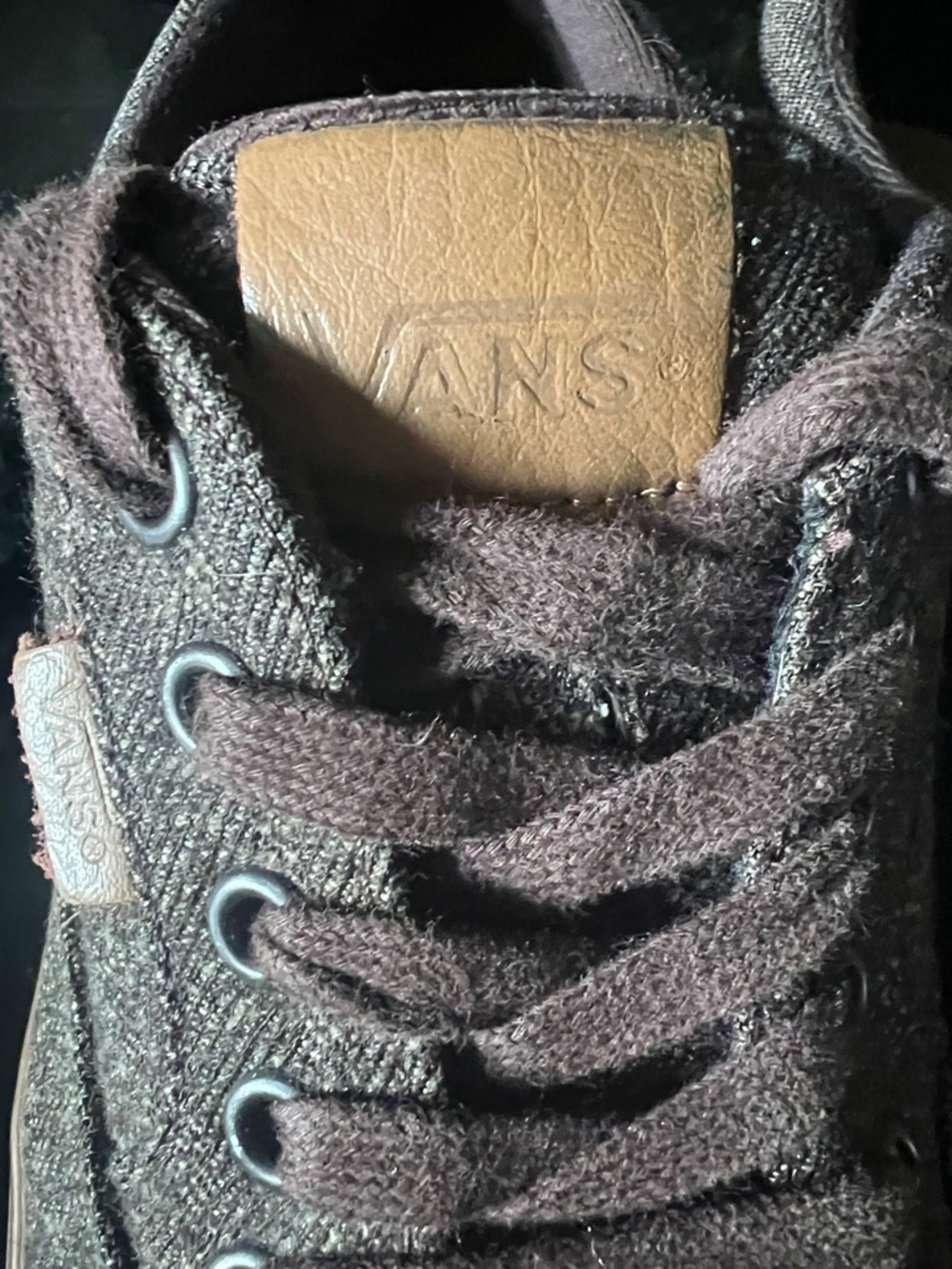 Vans Brown Herringbone Canvas Sneakers - Picture 2 of 4